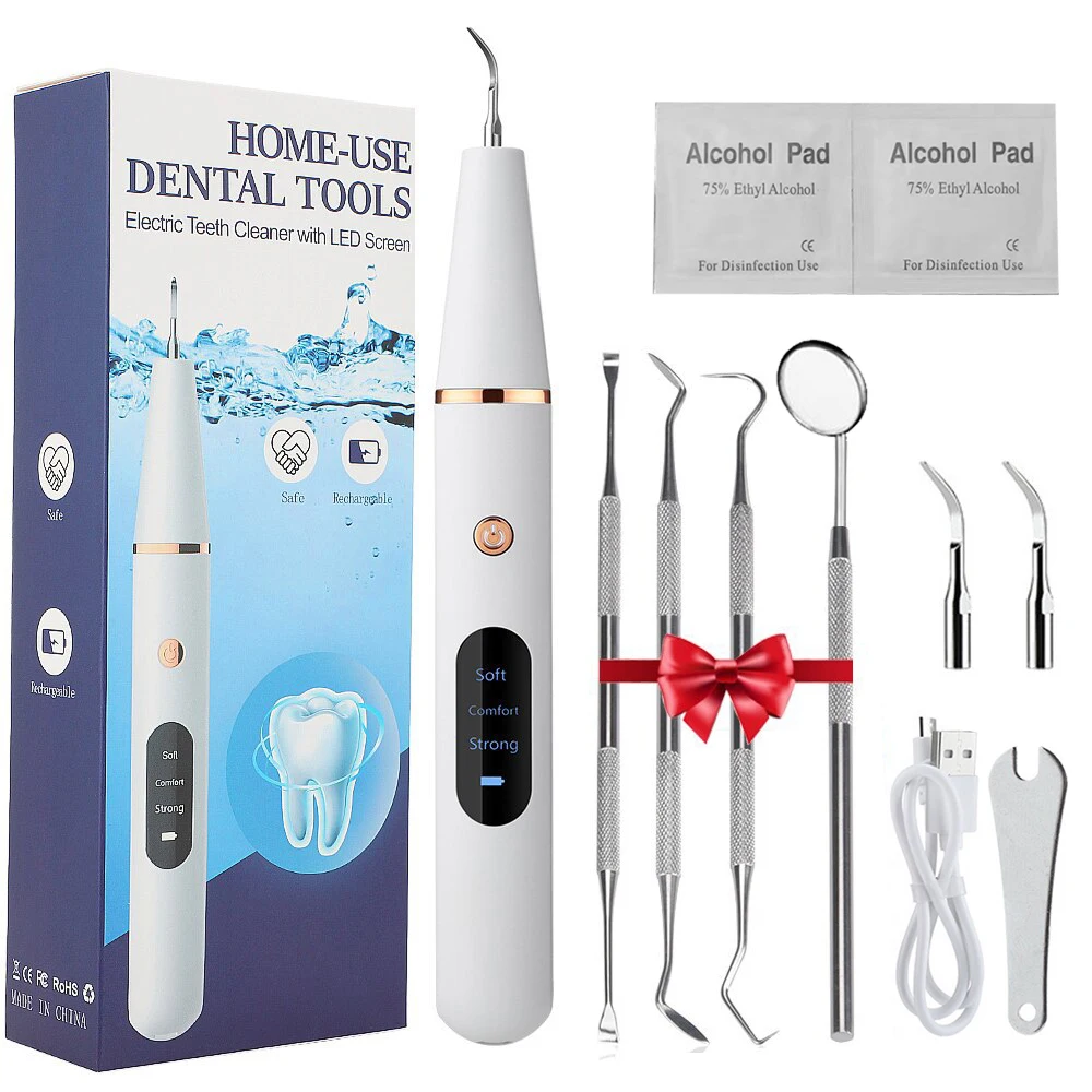 Ultrasonic Tartar Remover Kit Dental Calculus Remover Electric Plaque Remover for Teeth Cleaning