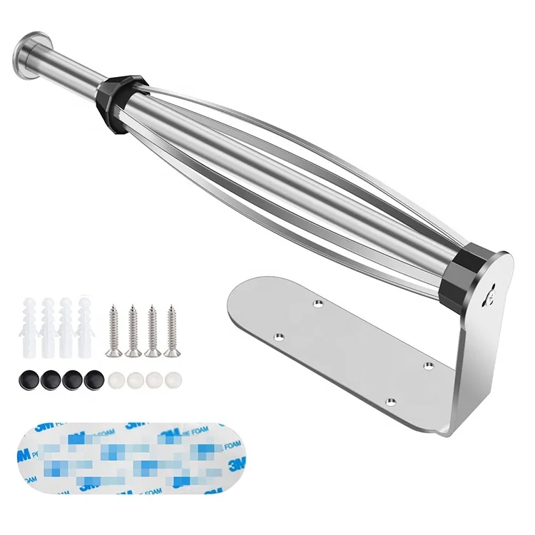 Kitchen Roll Holder Self-Adhesive Single Hand Operable Wall Mount with Damping Effect Paper Towel Holder Under Cabinet