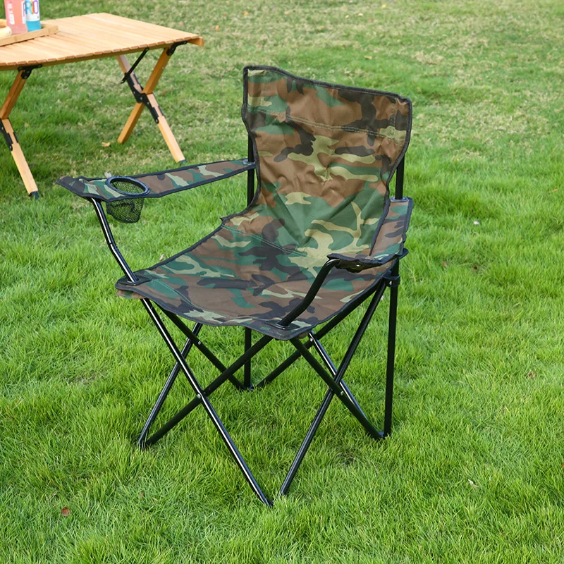 Outdoor Custom High Quality fishing chair Portable Folding Camping Chair with Arm Rest Cup Holder and Carrying and Storage Bag