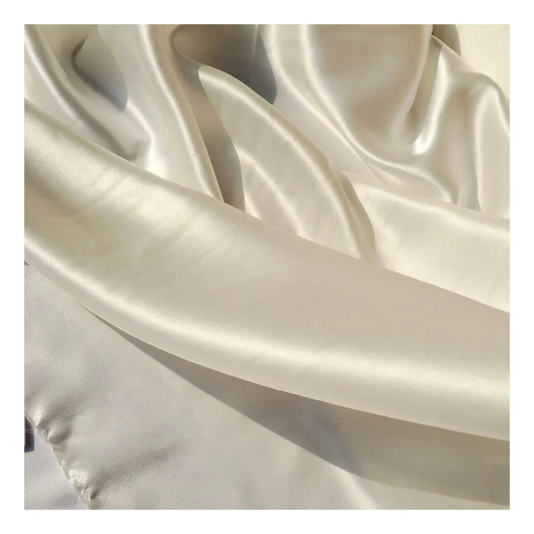 12 mm to 40 mm undyed ivory nature color elastic satin silk fabric
