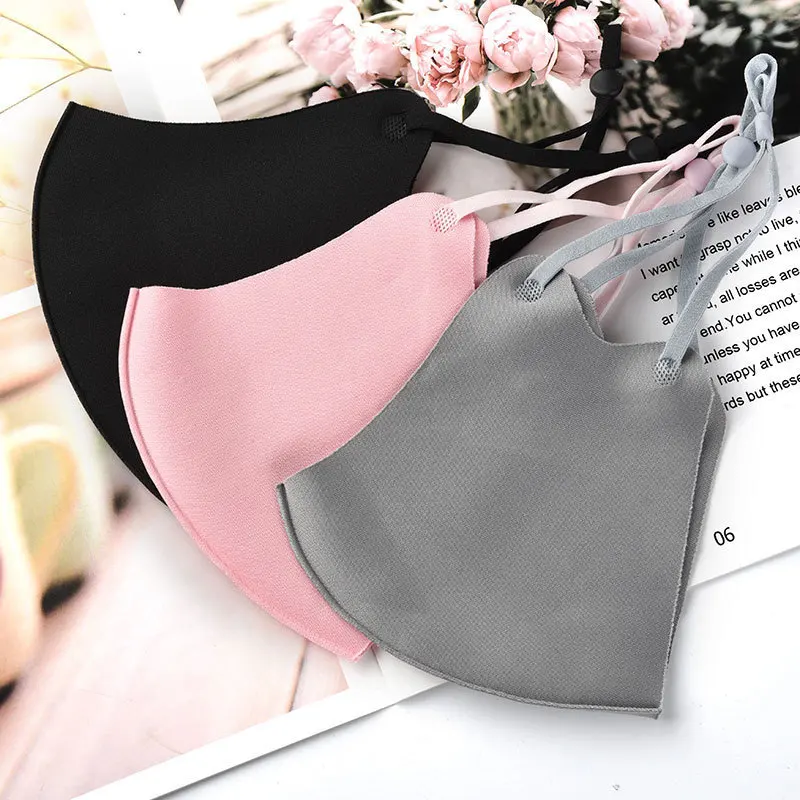 Custom Logo High Quality Washable Cloth Fabric Black Face Mask Adjustable Facemask Adult kids Party Masks