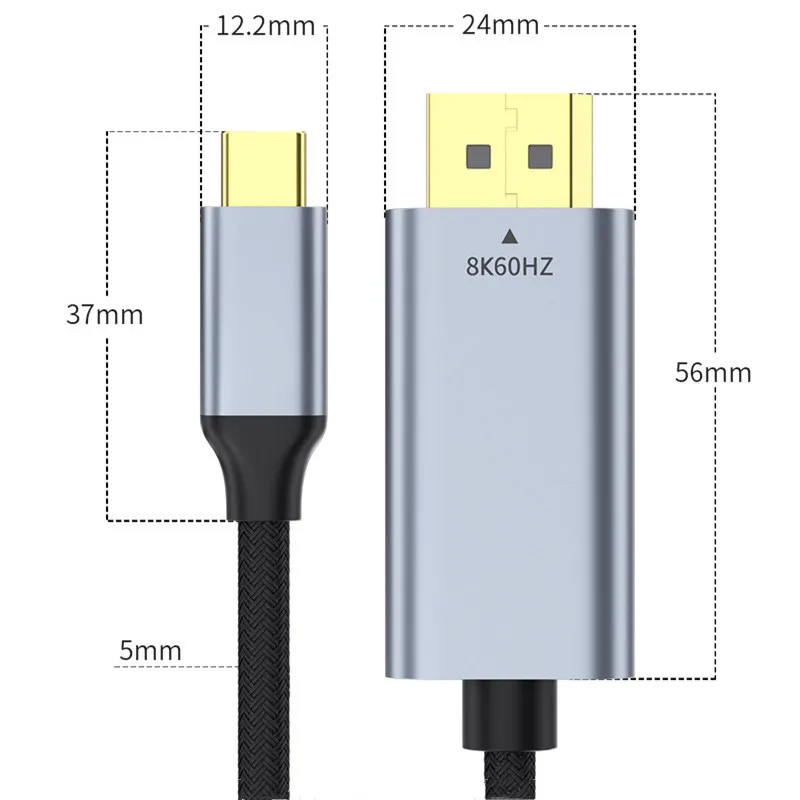 Кабель-адаптер type-c для dp 8 к60гц