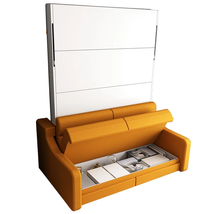 Modern Invisible Manual Vertical Wall bed Multifunction Space Saving Stable Folding Storage Murphy Bed with Sofa