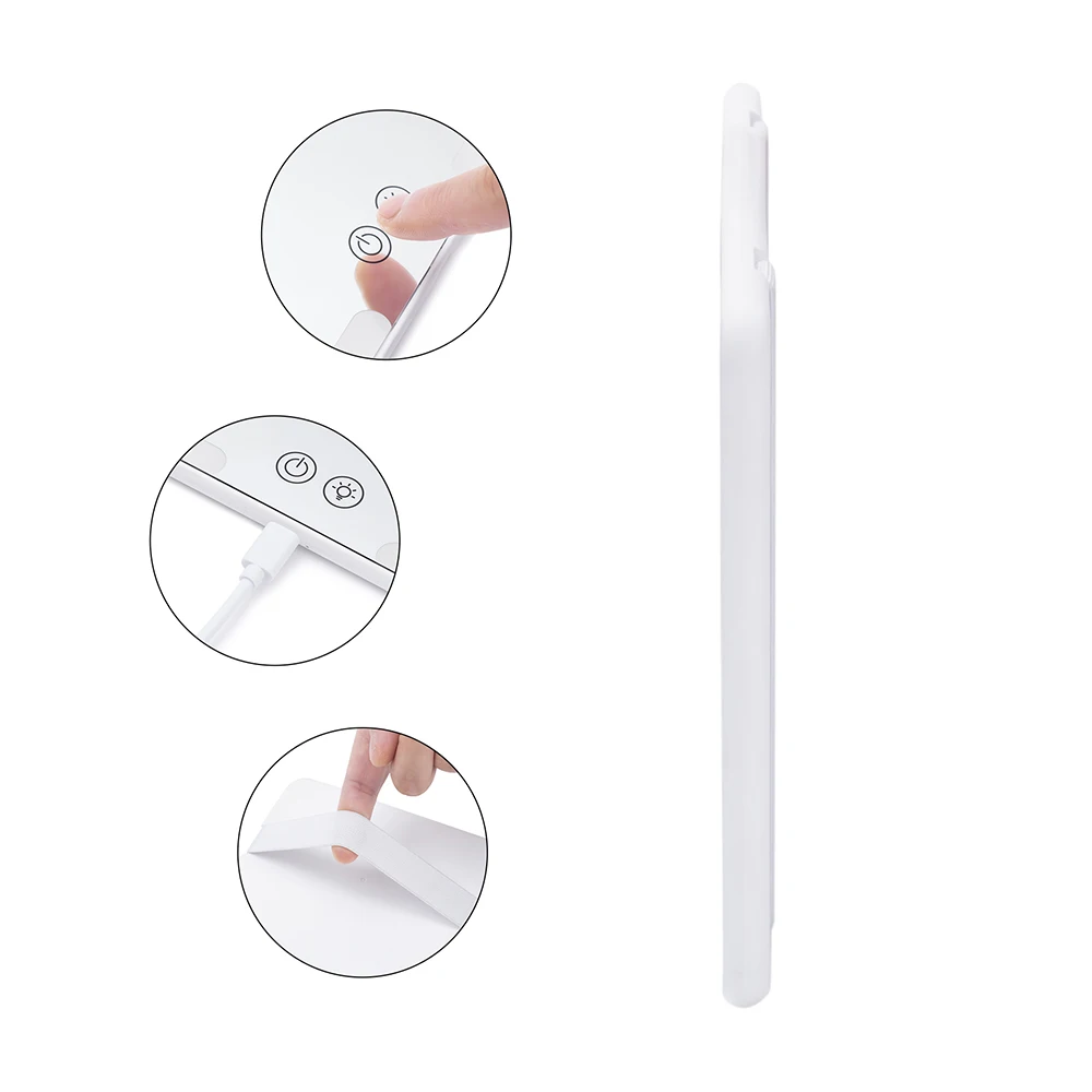 Rechargeable Travel Makeup Mirror Led Car Sun Visor Vanity Mirror With Lights