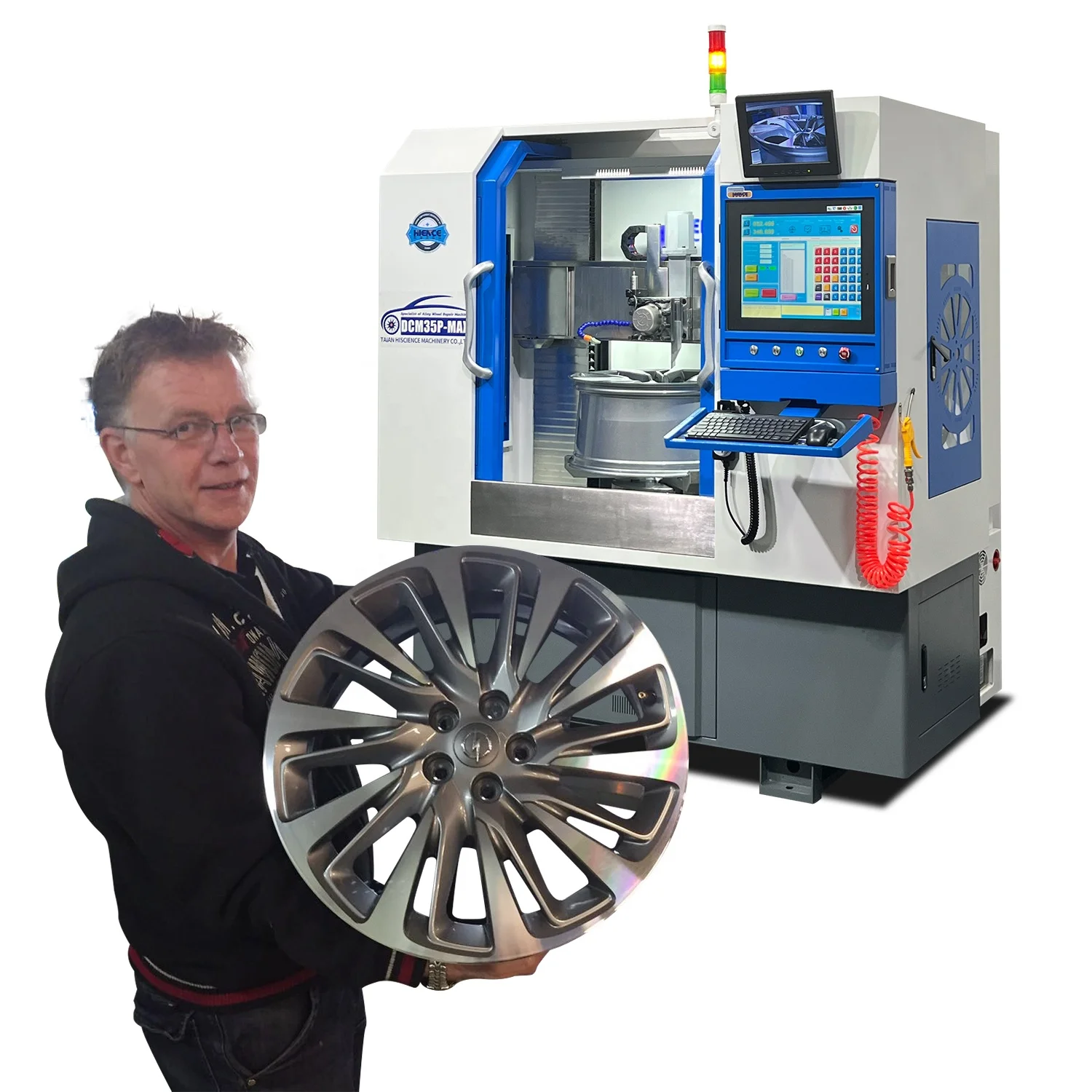 Cheap vertical wheel repair machine alloy car rims cutting cnc machine automatic diamond cut wheel lathe  DCM35P-MAX