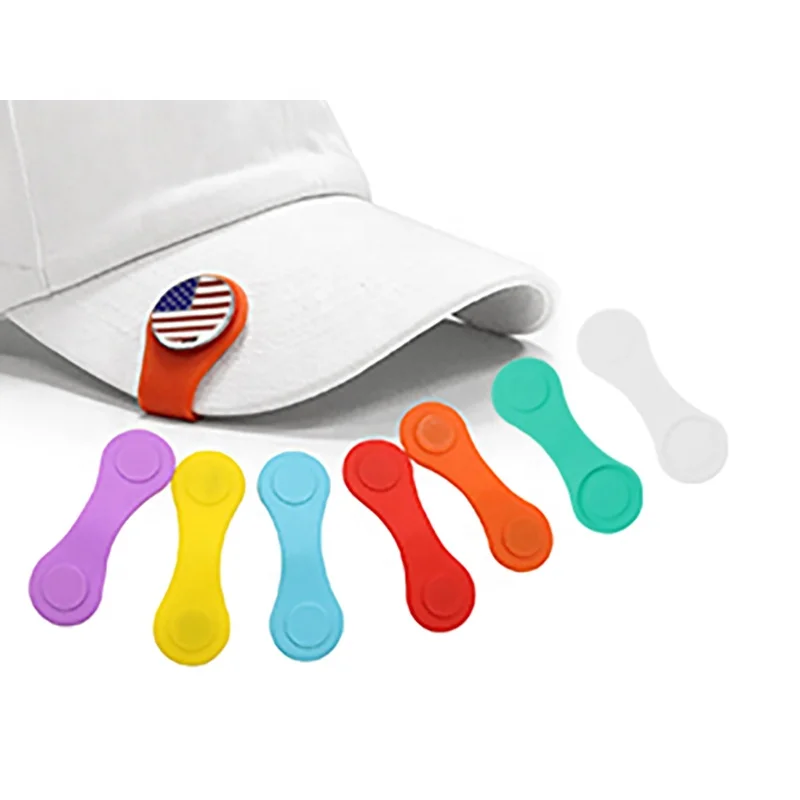 Factory Customized Hot Sell Rubber Hat Clip Ball Marker Magnetic Silicone Golf Hat Clip