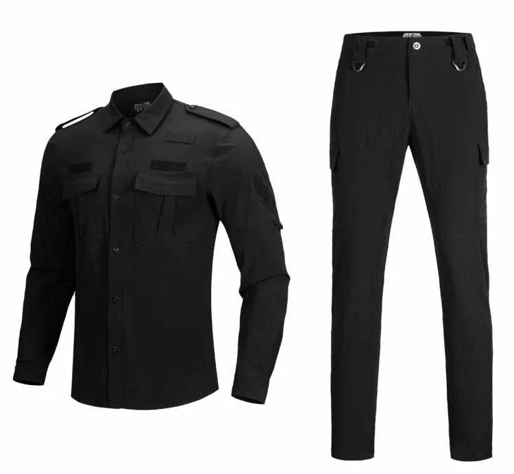 Wholesale new security uniforms set long-sleeve dark blue quick dry security guard uniform manufacturer