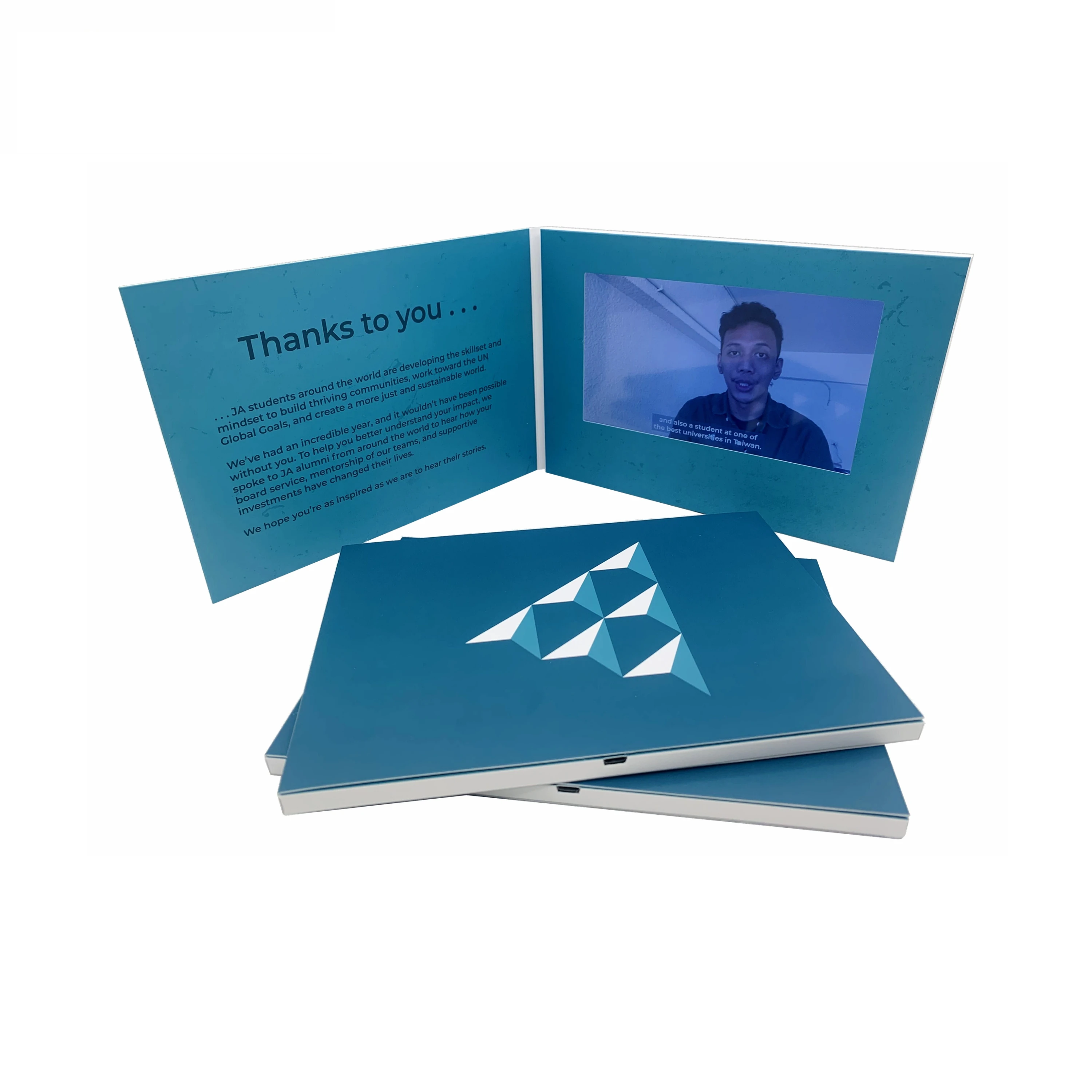 Customized 7 Inch A5 Lcd Display Video Brochure Card With Design Digital Video Greeting Card For Marketing Advertising