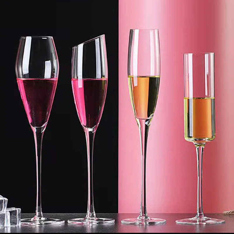 Factory Direct Sell European Vintage Luxury Crystal Champagne Flute Glasses for Wedding Party