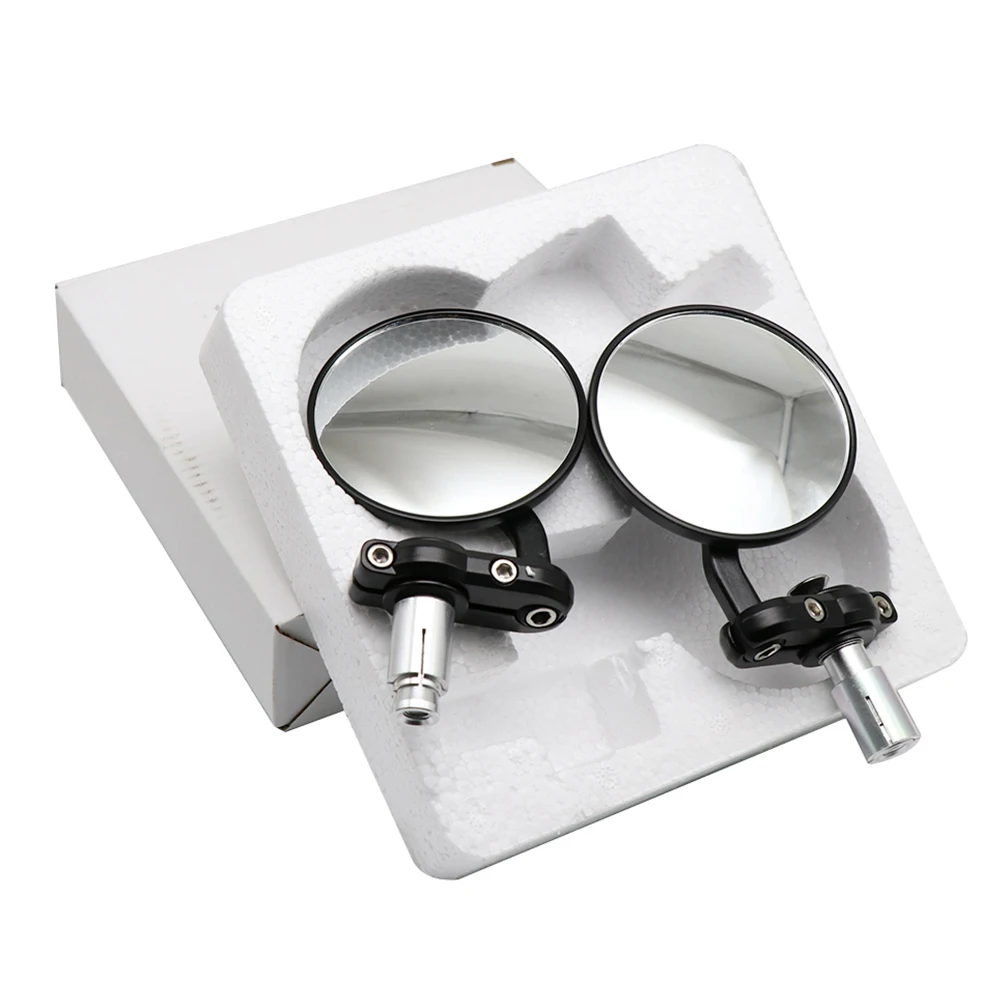 
Cafe Racer 2Pcs Aluminum Black sliver 22mm Retro hand bar adjustable motorcycle rear bar end mirror motorcycle for moto espejo 