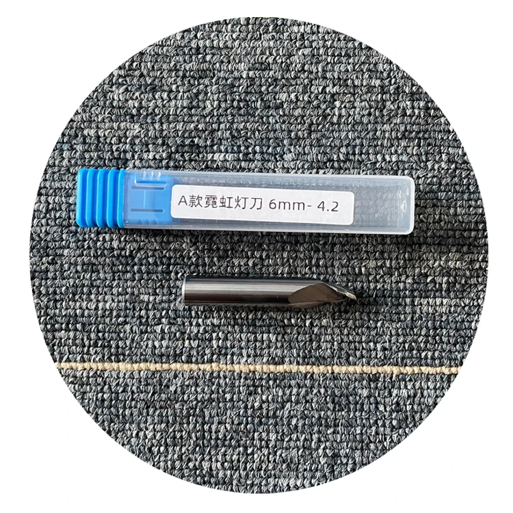 led neon sign acrylic board 4.2mm 5.8mm depth 6mm cutter tool 8mm 12mm CNC solid carbide end mills