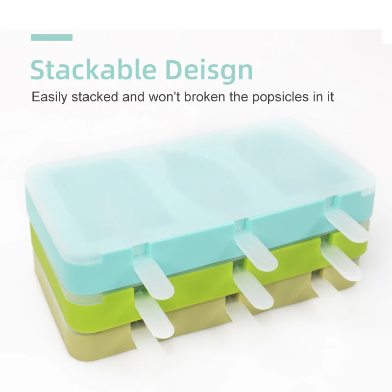 High quality customized silicone popsicle mold fruit shapes ice cream mold for children