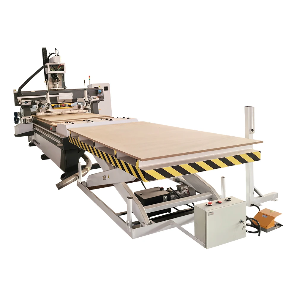 wooden cabinet door ATC cnc router machining auto loading wood working 1325 Atc Cnc Router Manufacturer