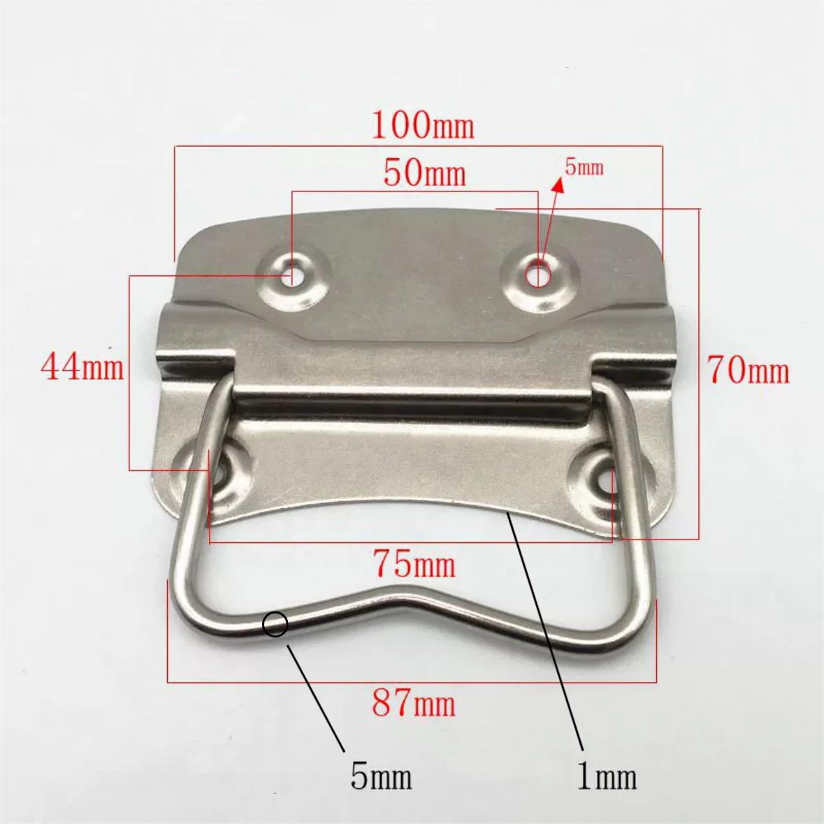 Factory Outlet Large Nickel Steel Hardware Flight Case Handle Folding Luggage Handle Toolbox Accessories