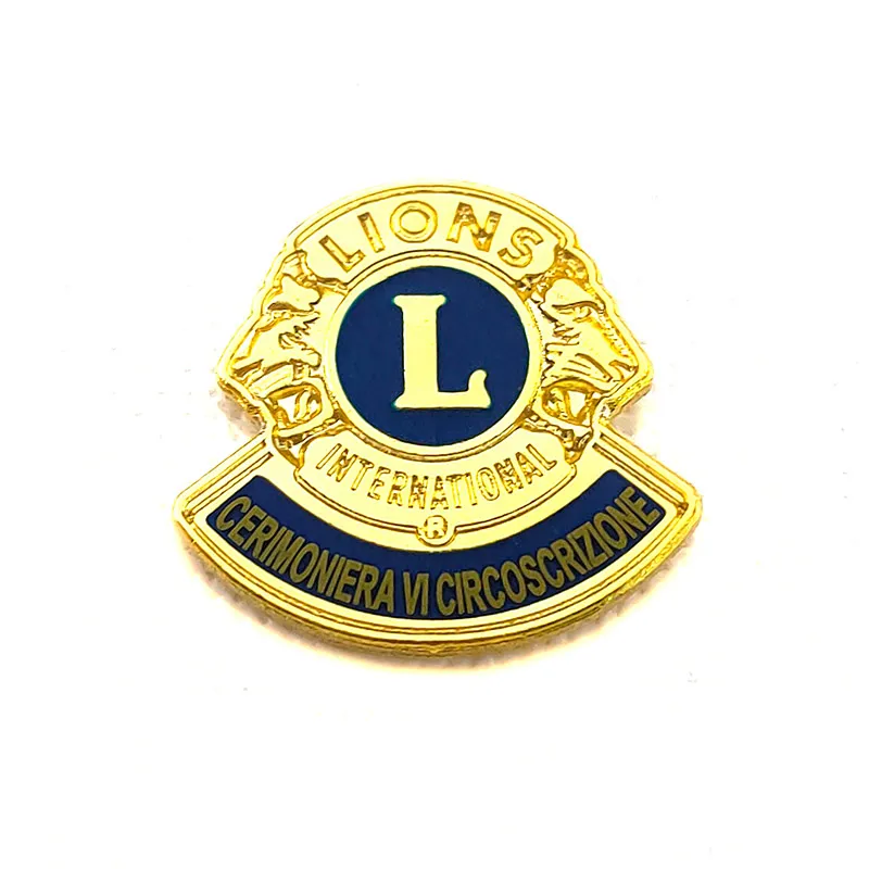 Lions Club Badge Custom Hard Enamel Pin Customixedlapel Pins Company