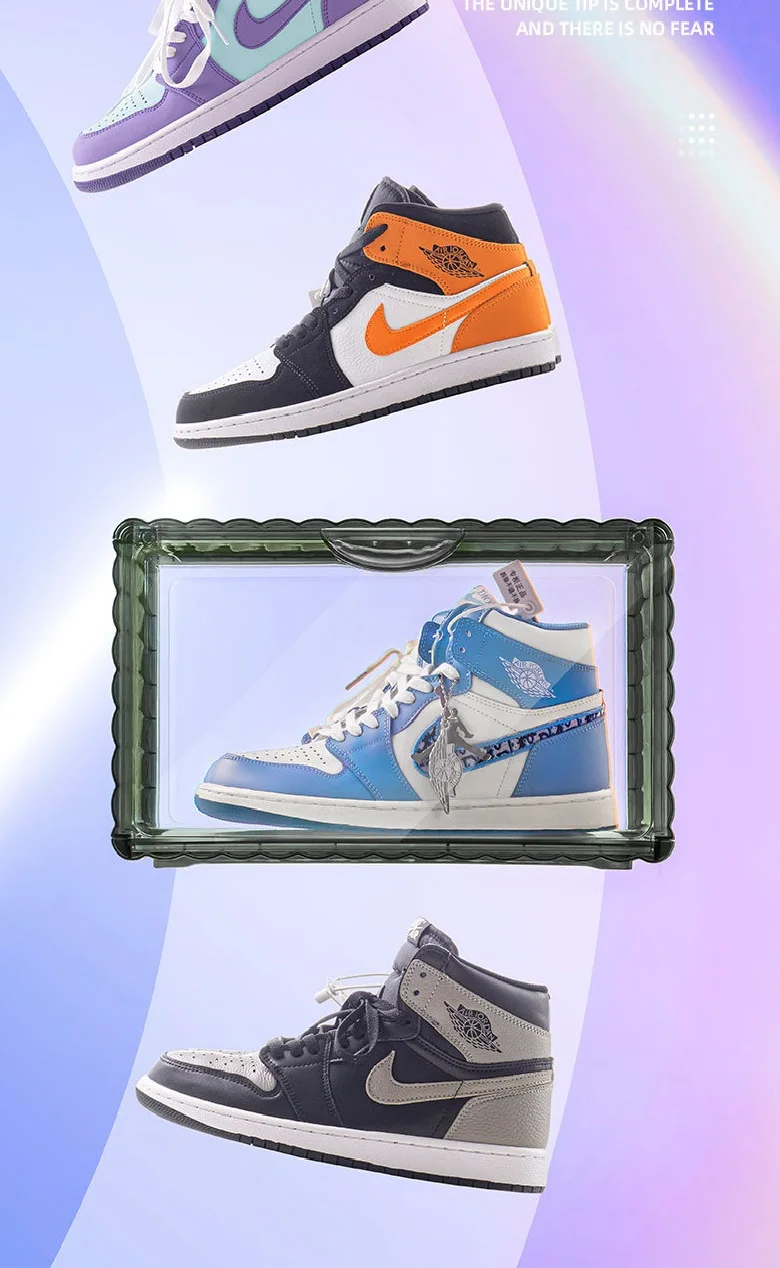 Drop Front Plastic Storage Sneaker Magnet Transparent Shoe Box