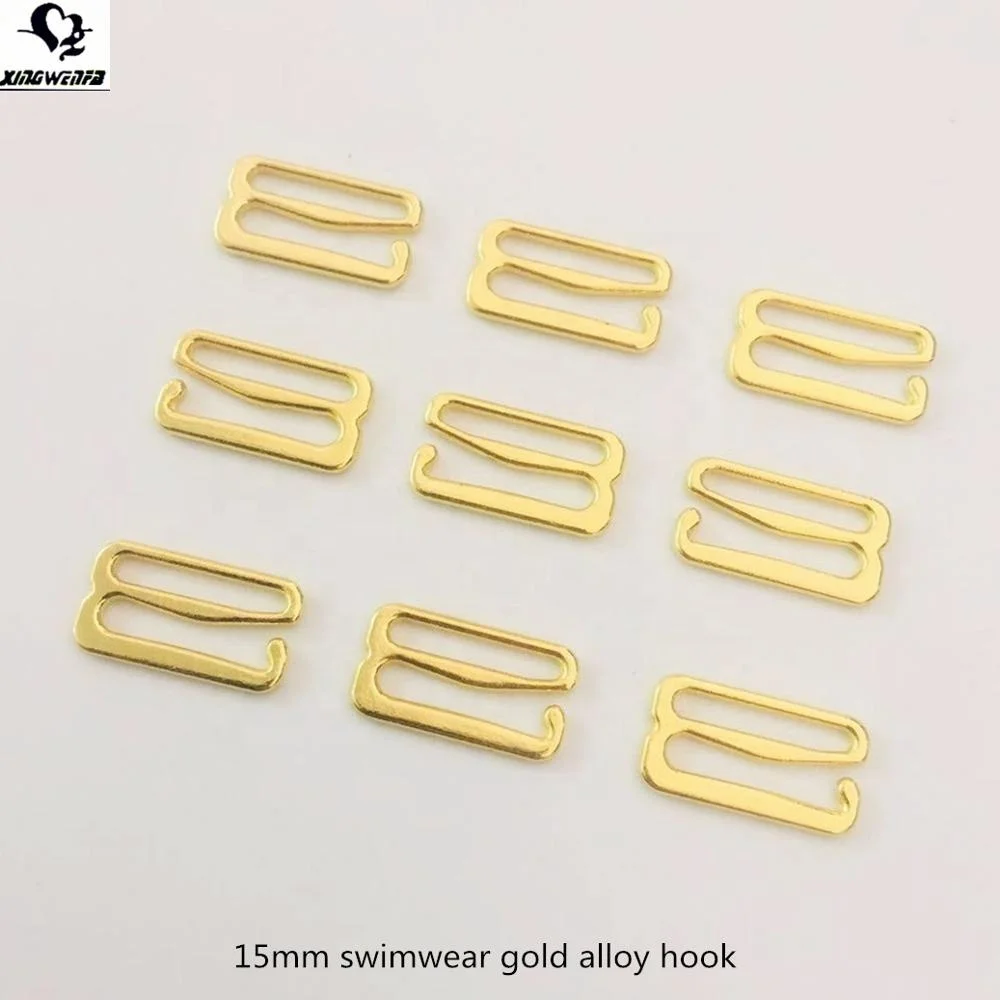 SGS good quality 15mm Gold zinc alloy bra strap adjuster hook