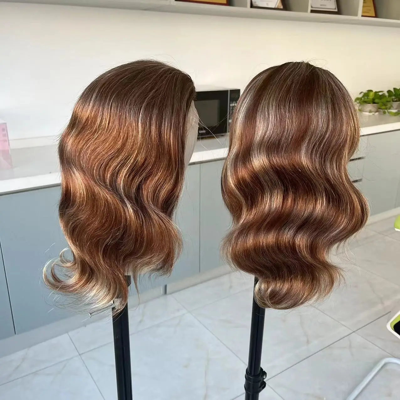 7 by 8 inch monofilament base 12 inch double drawn grade brown balayage color virgin human remy hair for women