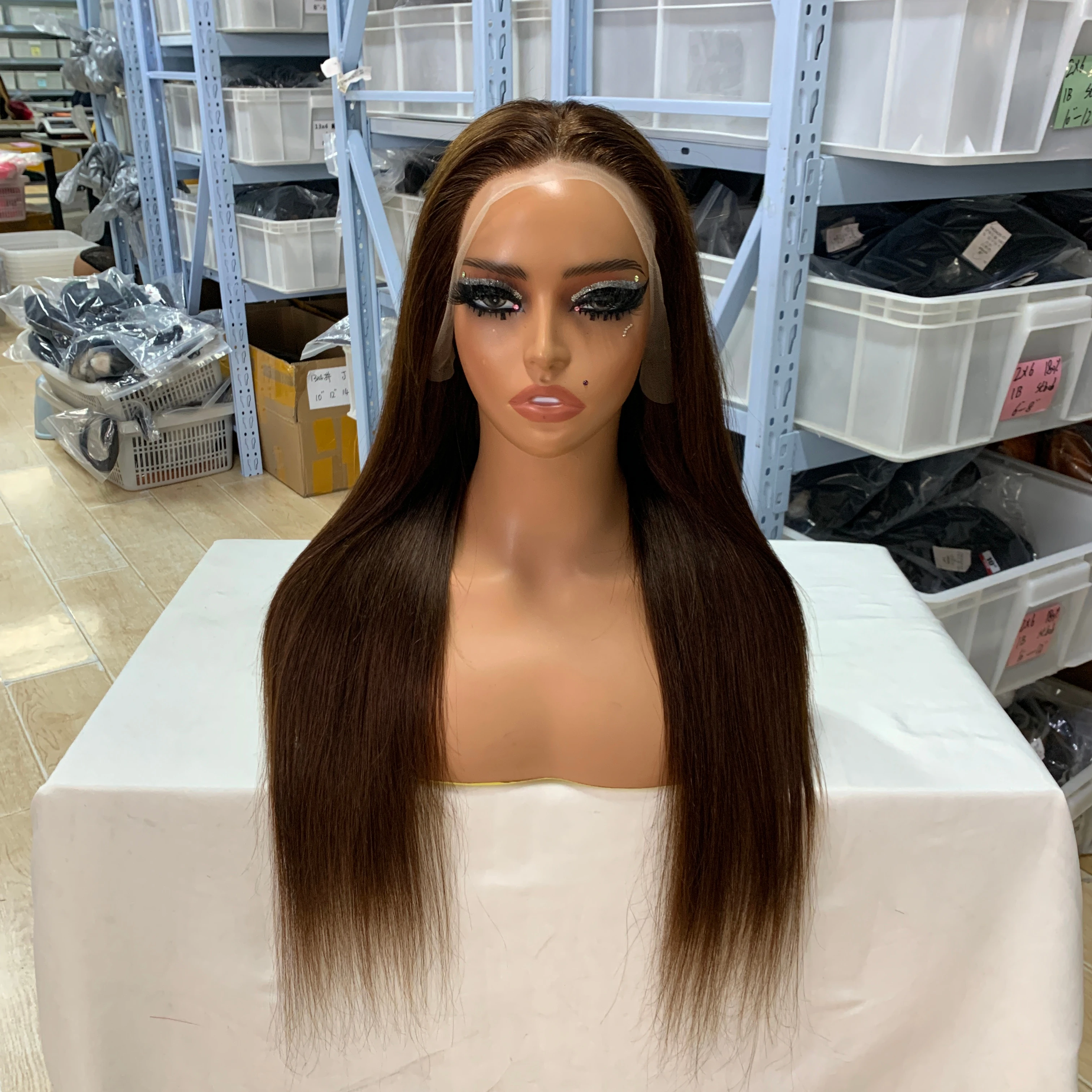 100% Raw Vietnamese Hair Hd Full Lace Frontal Wig Natural Transparent #4 Lace Front Human Make Wig For Black Women