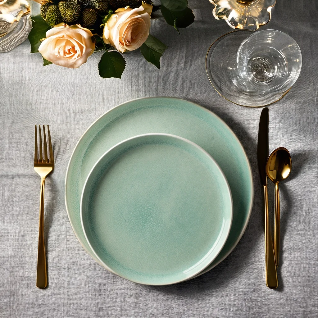 Modern Design Pasta Dish Deep Ceramic Plate with Glaze High Quality Enamel round Pattern for Daily Home Use Weddings