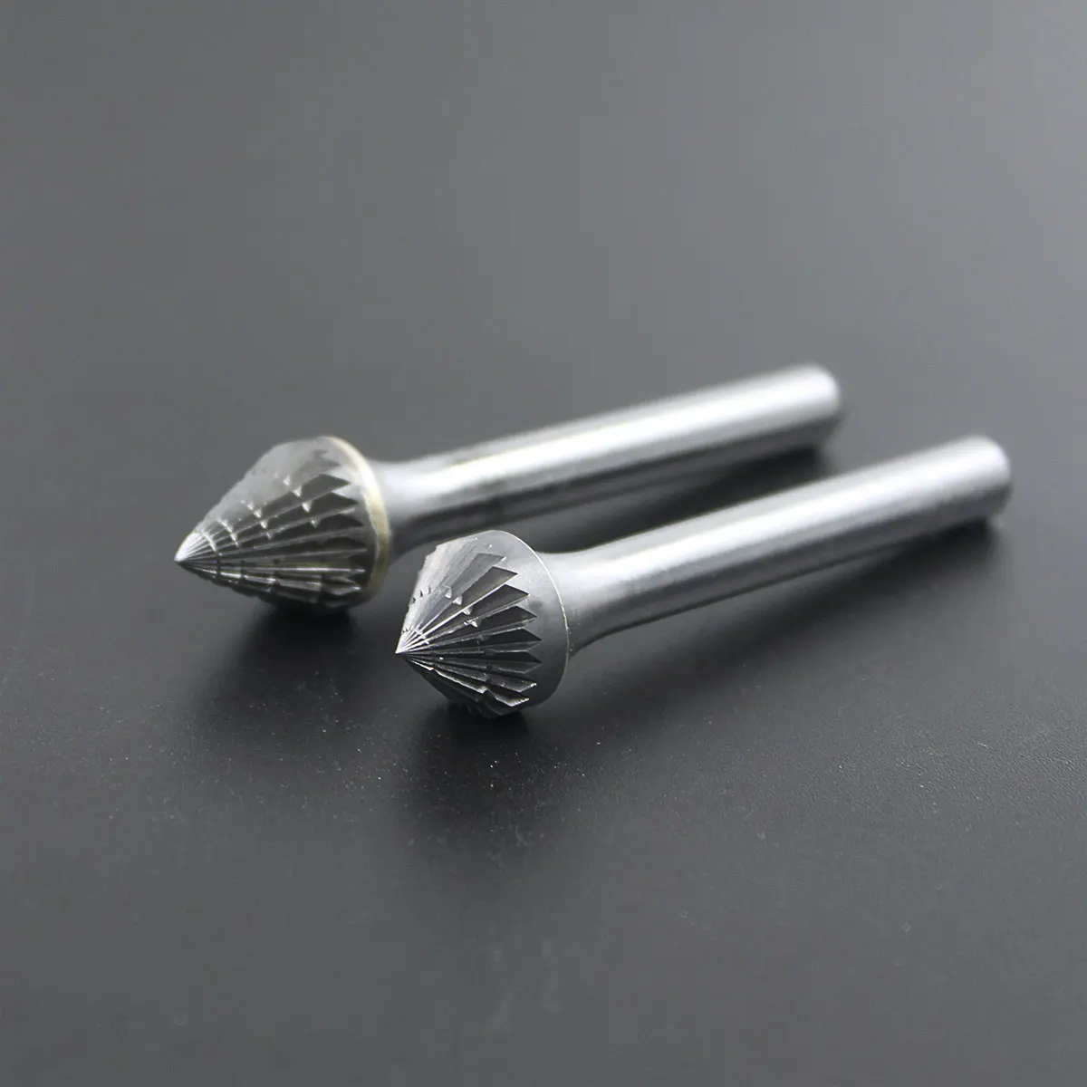 Double Cut Solid Cutting Tools Grinding Cutter Burs Cone Shape With 90 Tungsten Rotary Carbide Burr
