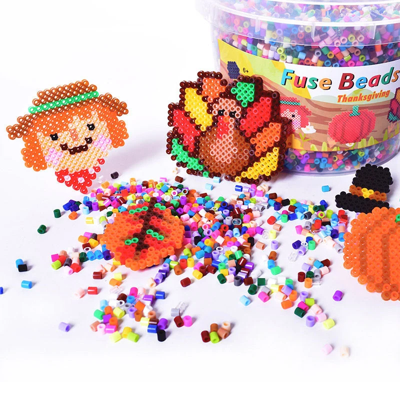 Factory Direcr Sale Storage Bucket Ironing Beads Diy Kids Educational Toys 1390g Hama Perler Beads 5mm Fuse Beads For Kids