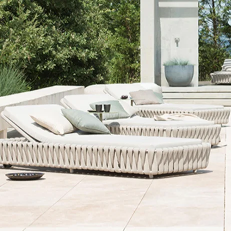Outdoor folding beach pool sun bed rattan outdoor furniture chaise lounge chair pool swimming