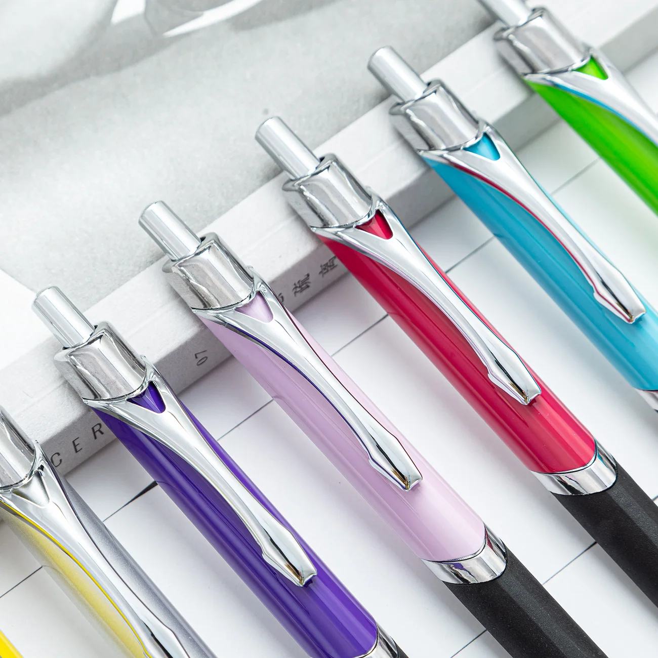 High Quality Rubber Grip Metal Ballpoint Pens Promotion Customized Pen Logo Click Triangle Ball Point Pen