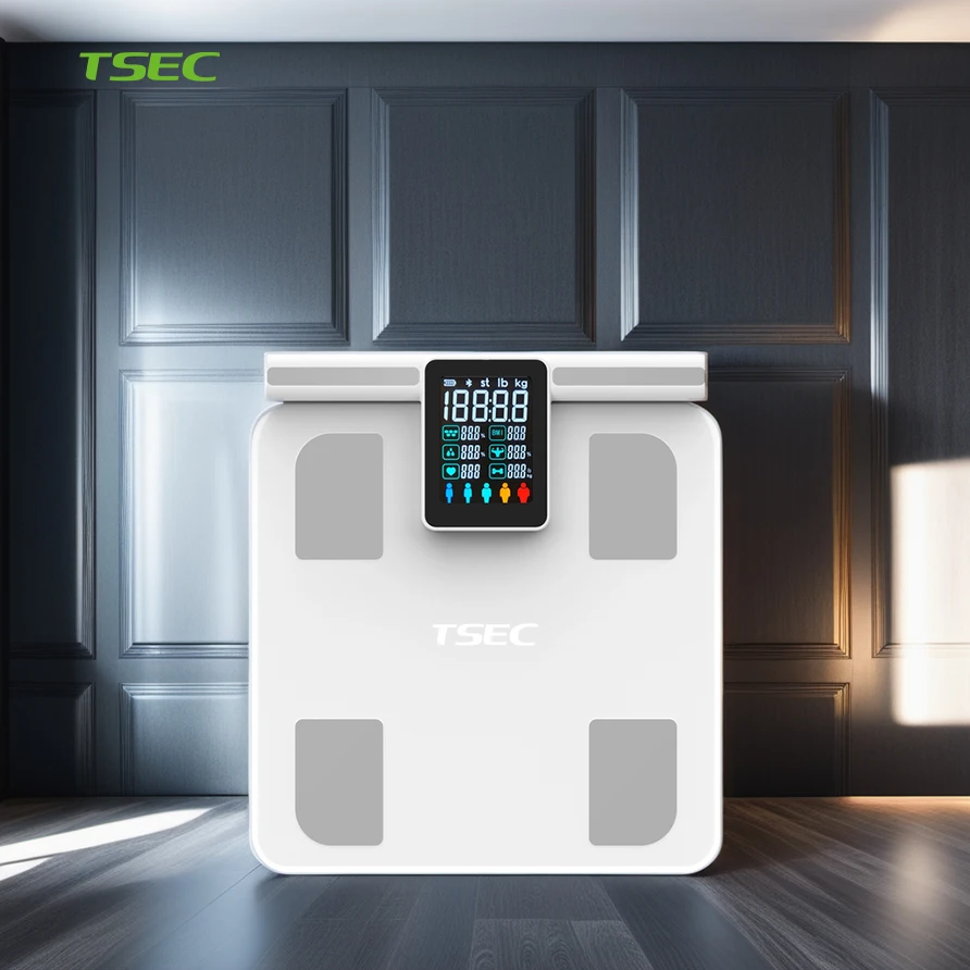 8 Electrodes Body Mass Index Smart Scale  Body Fat Bioimpedance Scale With Body Report