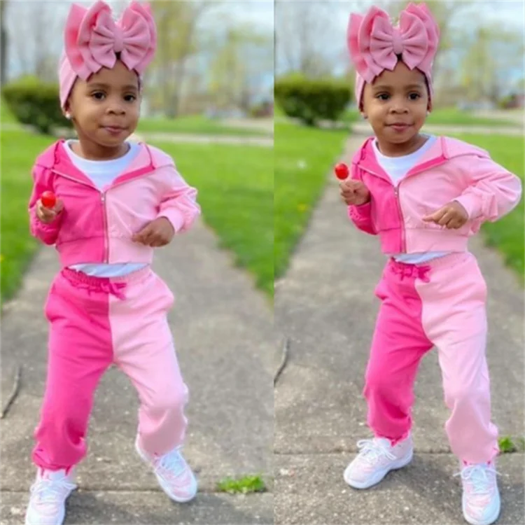 LF-29 2022 Wholesale Baby Clothing Thickened Suit Boutique Cotton Hoodie Kids Clothing Sets 2 Pieces kids girls Jogging set