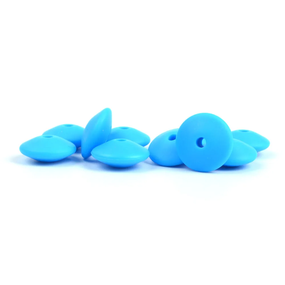 12mm Baby Teether Silicone Flat Lentil Beads for Jewelry