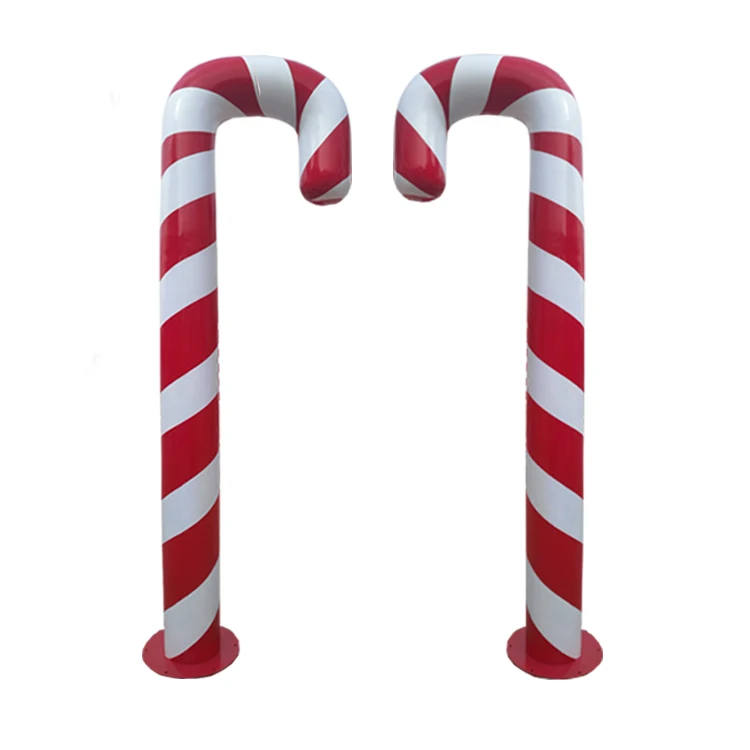 10-Foot Fiberglass Candy Cane Walking Stick Large Outdoor Christmas Decorations Painted Christmas Supplies in Box Packaging