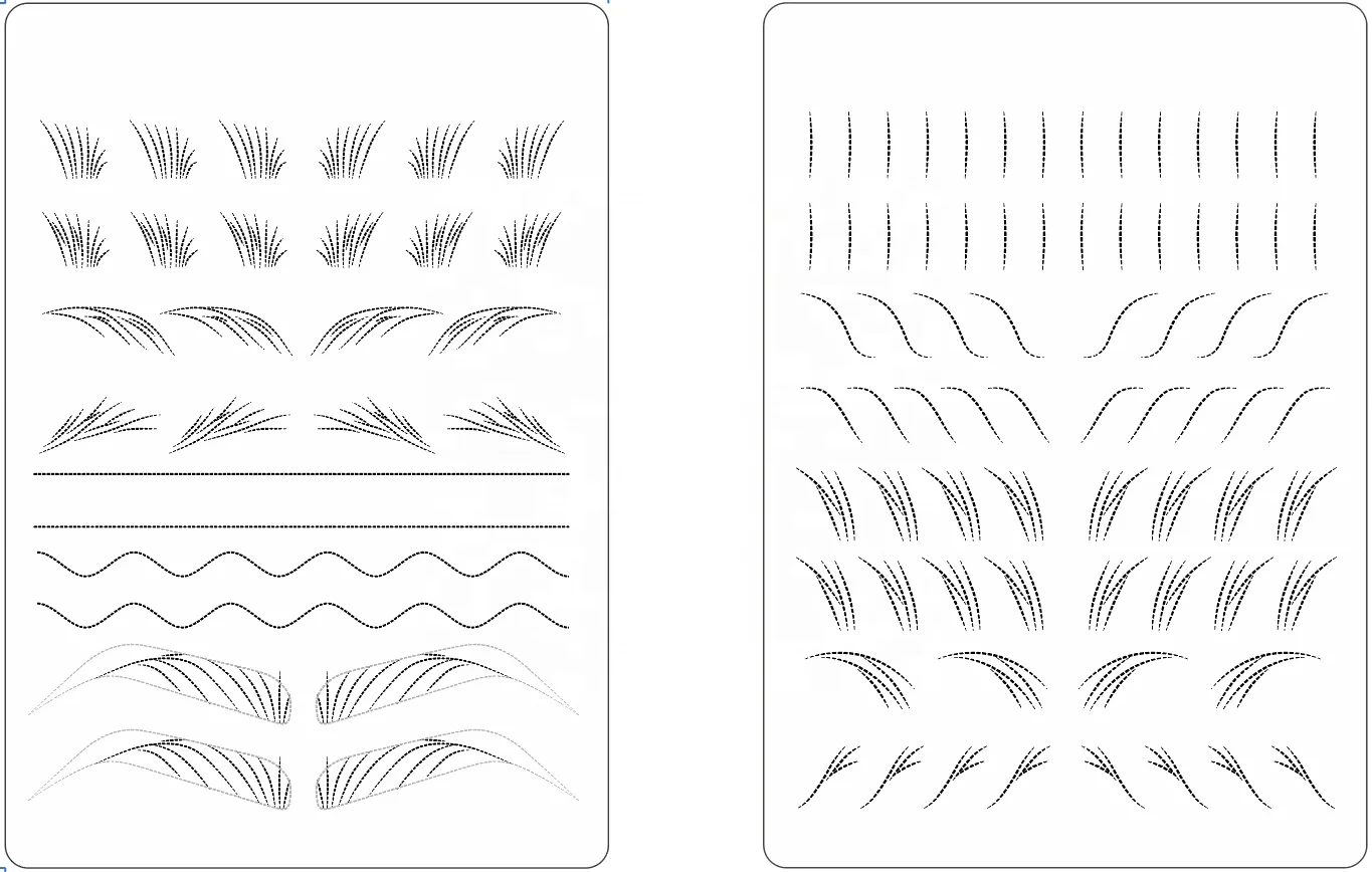 Custom LOGO Shading Outline Pad Ombre Powder Brow Shape Nano Hair Stroke Brows Pmu Latex Double Side Practice Skin for Eyebrows