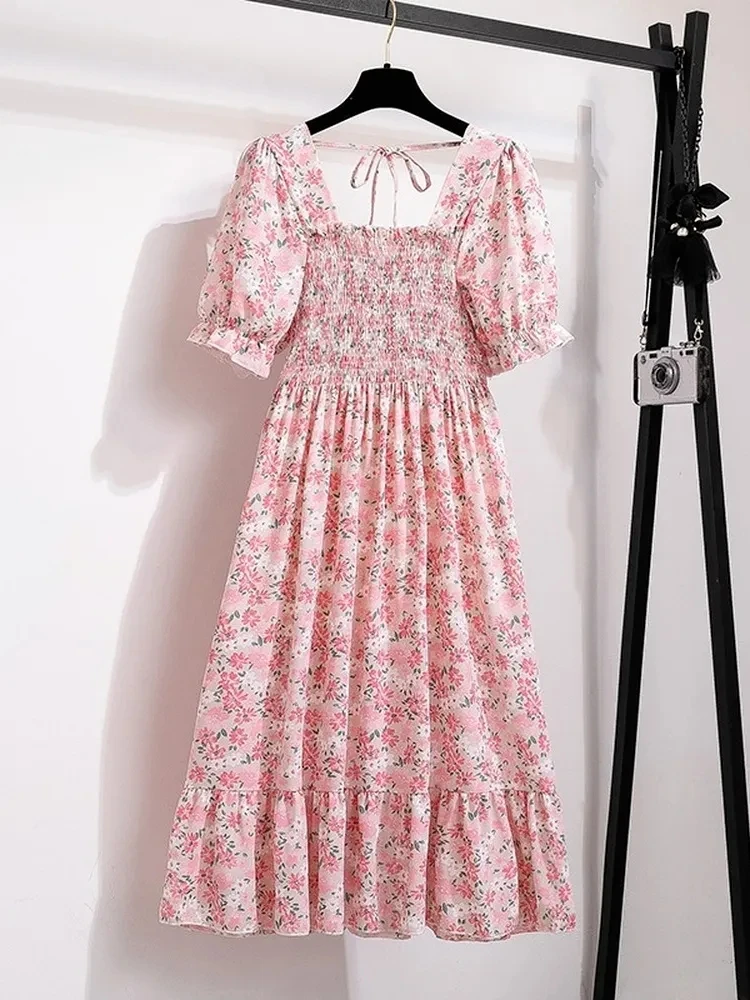 Summer Bohemian Chiffon Women Dresses Beach Holiday Short Sleeve Ladies Girl Midi Casual Party Dresses Mujer Vestidos
