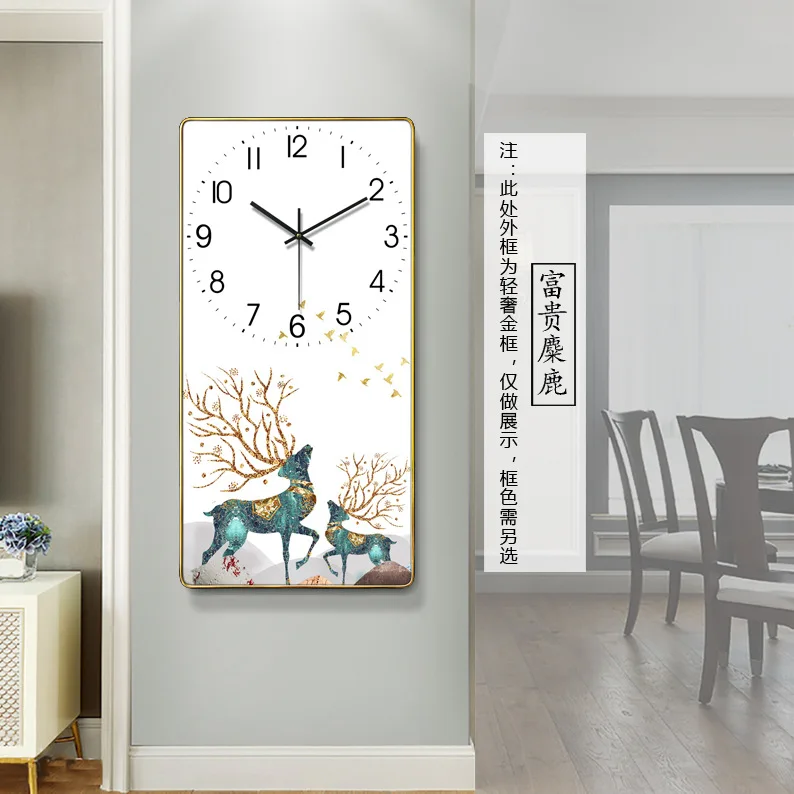 Modern Animal-Printed Rectangular Wall Clock Amazon Cross-Border Household Fashion from Factory Source for Living Room Watch