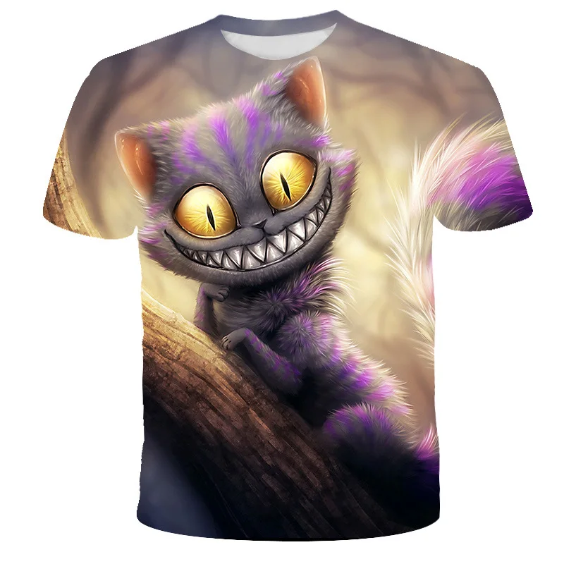 Summer Women Short Sleeve Tees Cat 3D T Shirts Casual Femme Tops Girls T-Shirt