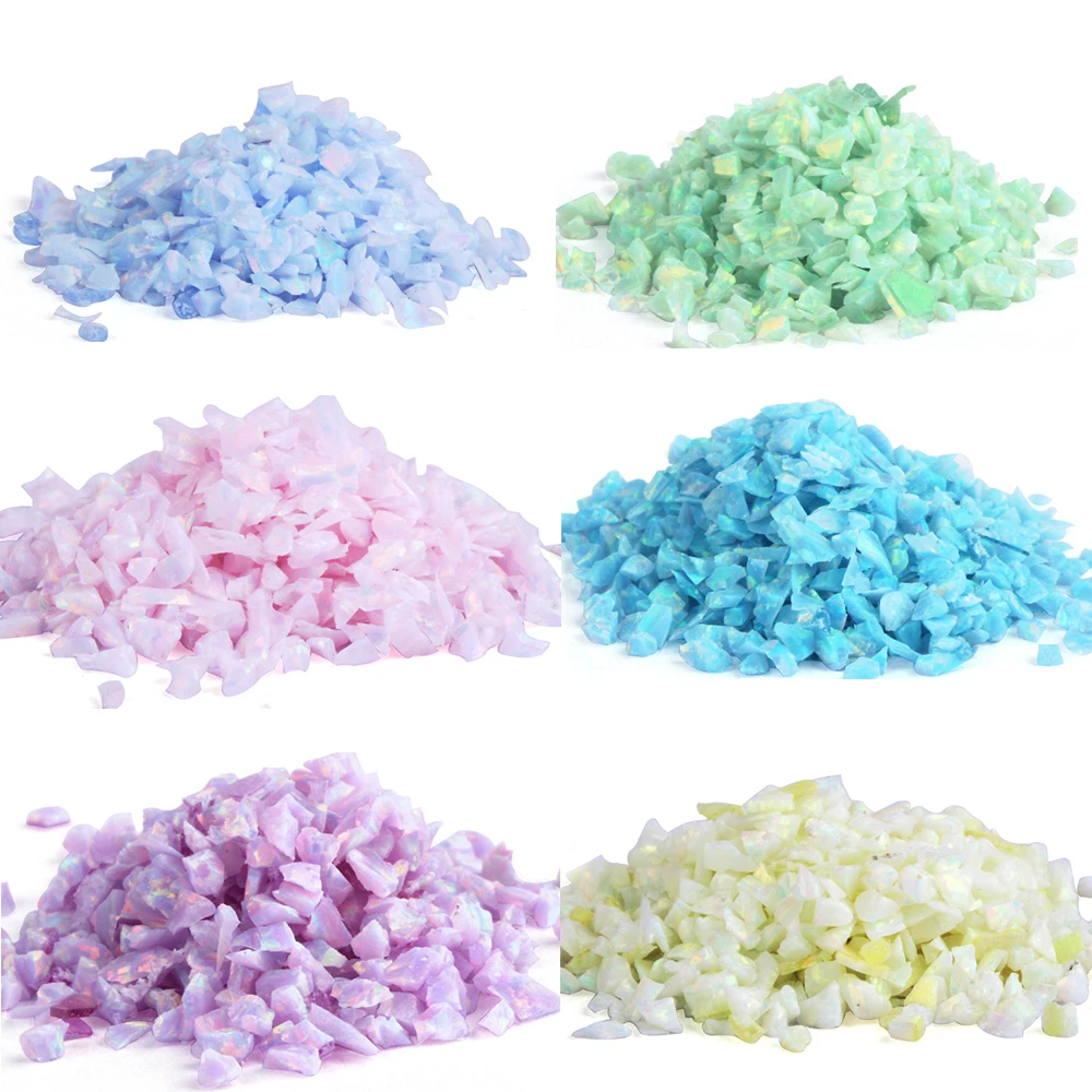 92 Colors Synthetic Crushed Opal/Various Sizes Created Opal Chips/DIY Opal Crushed Powder