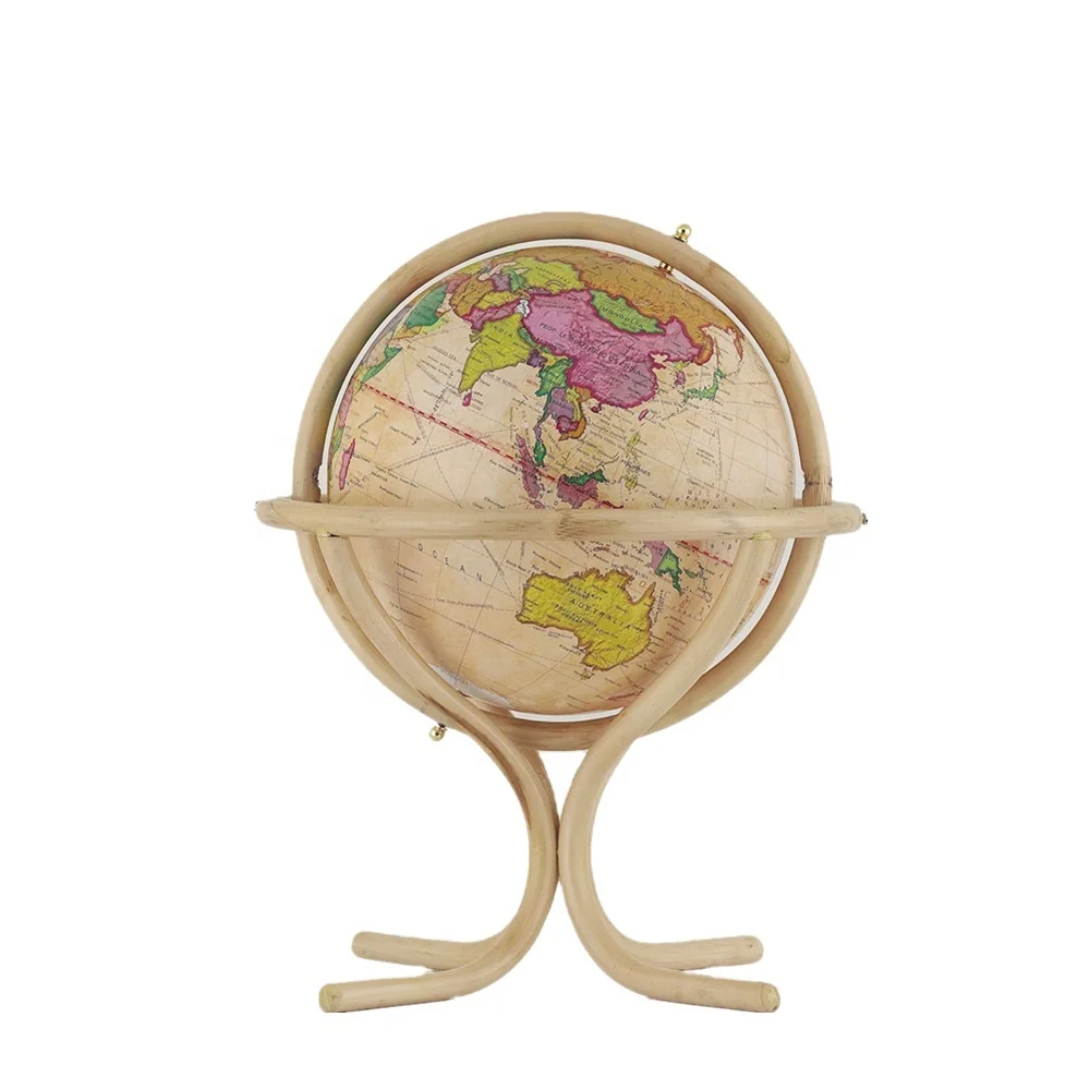 Antique Globe with Wooden base, Office Accessories, Unique Paper World Globes