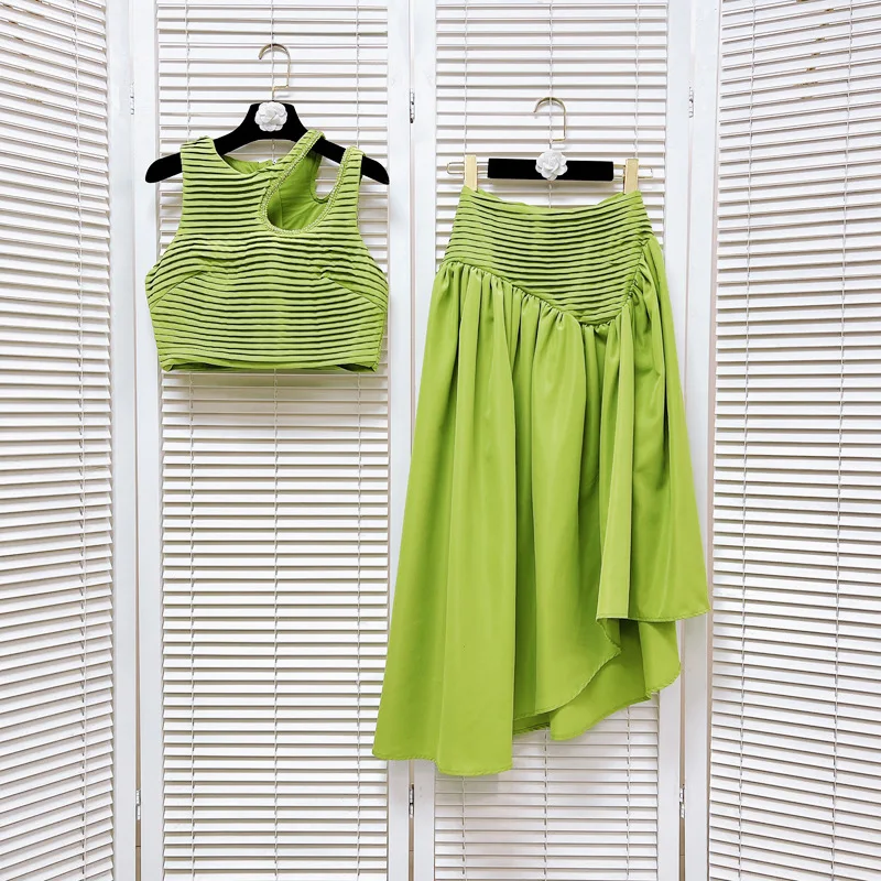 Brand New Product Solid O Neck Crop Top Bodycon Sexy Two Piece Long Skirt Set