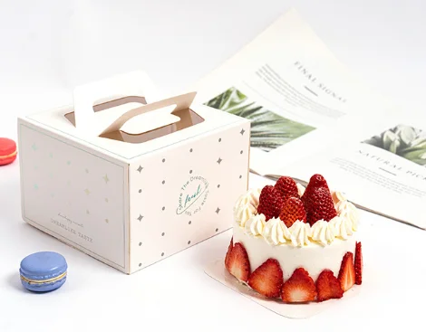 High Quality Custom Logo and Size Colored bento cake box Paper Cake Packaging Box with Handle and Transparent Window
