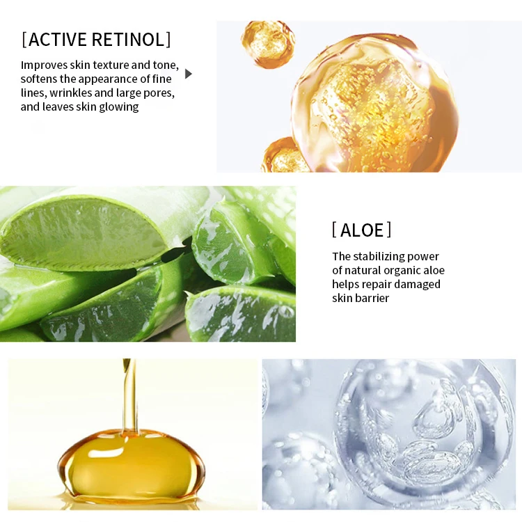 High Quality Face Cream 50ml Retinol Moisturizer Face Care Cream Hyaluronic Acid Anti Aging Remove Wrinkle Vitamin E Facial Crea