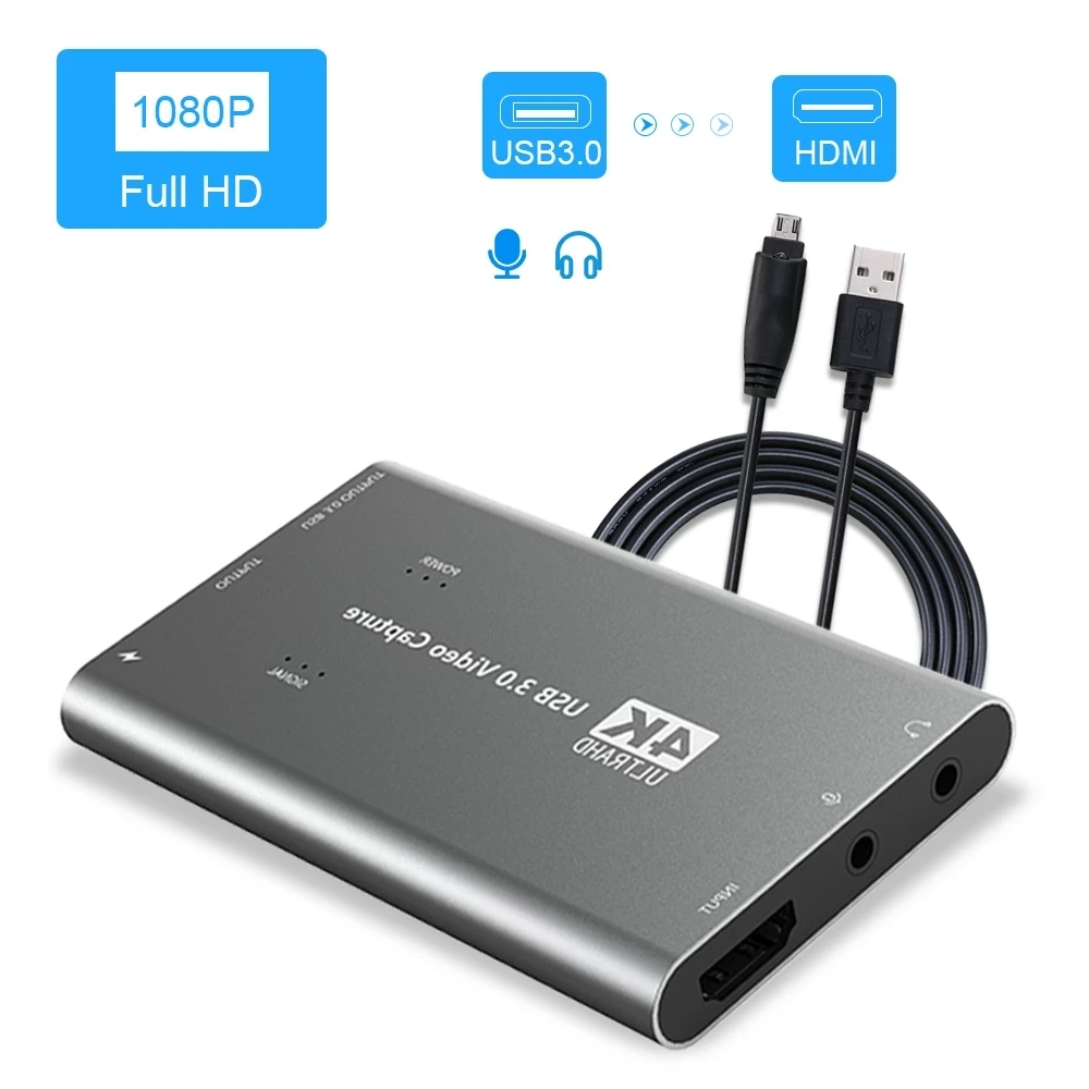 Hot Sale 1080p 60fps For Live Streaming HDMI To USB 3.0 4K Video Capture Card For Xbox PS4 Wii Nintendo Switch