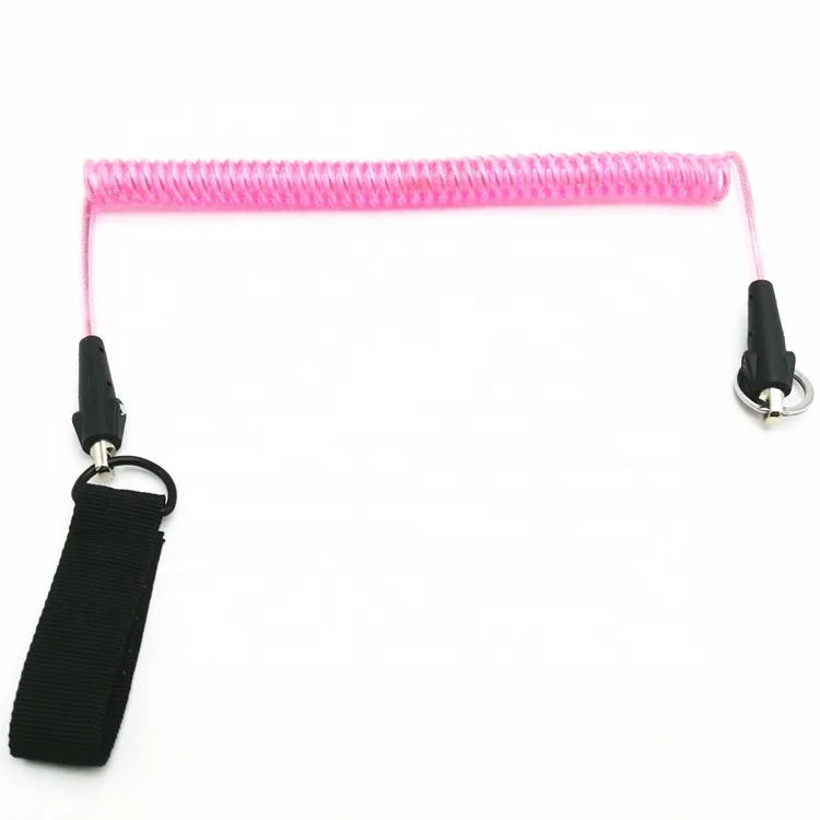 Cheaper Price High Quality Tether Spring Steel Plastic Self-locking Quick Release Carabiner Fashional Tool Spring Lanyard