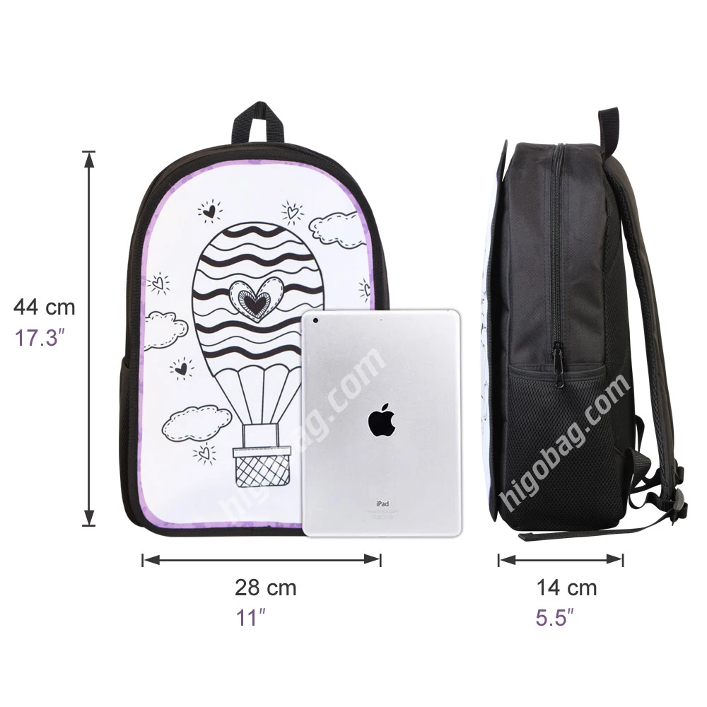 Coloring Drawings Backpack Children Paint Color School Bags for Kids