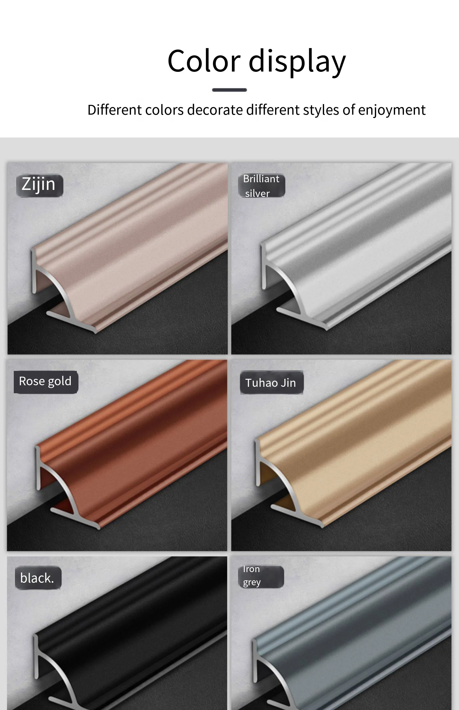 Triangular Aluminum Alloy Yin Angle Decoration Closing Strip Interior Tile Accessories for Home and Office Decor