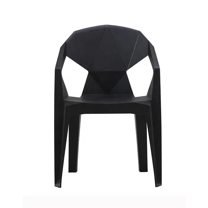Stackable plastic chairs for restaurant stalls Designer chairs with high load-bearing capacity