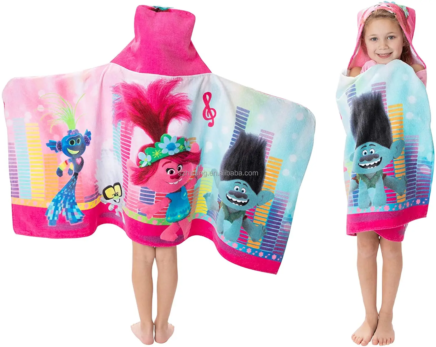 Customized Design Design 100% Cotton Children Beach Cover Up  Kids Swimming Bath Hooded Robe