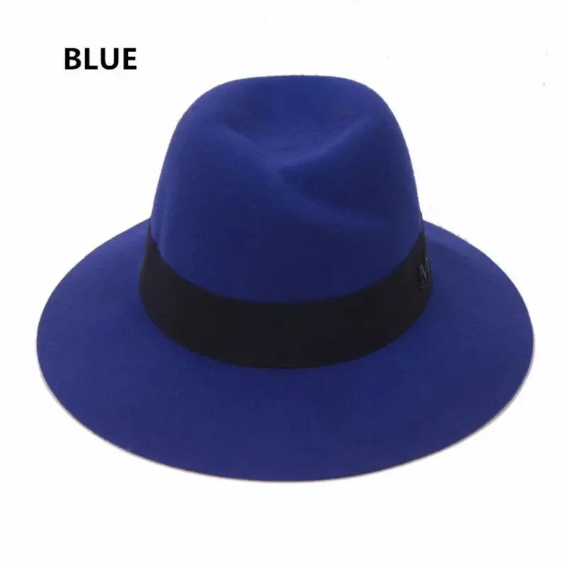
Wholesale Cheap Winter Female Wool Felt Big Wide Brim Special Crown Shape Fedora Hat 