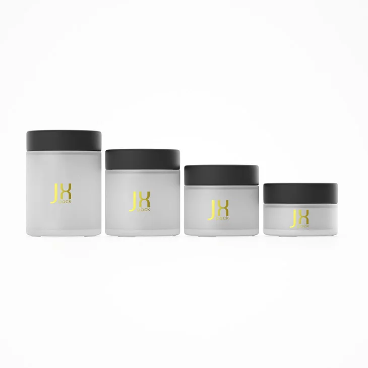 Hot Selling 1oz 2oz 3oz 4oz Eco-friendly Child Resistant Cream Childproof Frosted Glass Cosmetic Jar With Lid