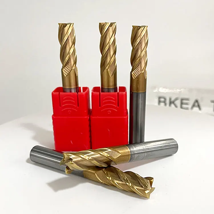 Карбид вольфрама BKEA 4 фреза с плоскими концевыми медным покрытием HRC55/58/60/65